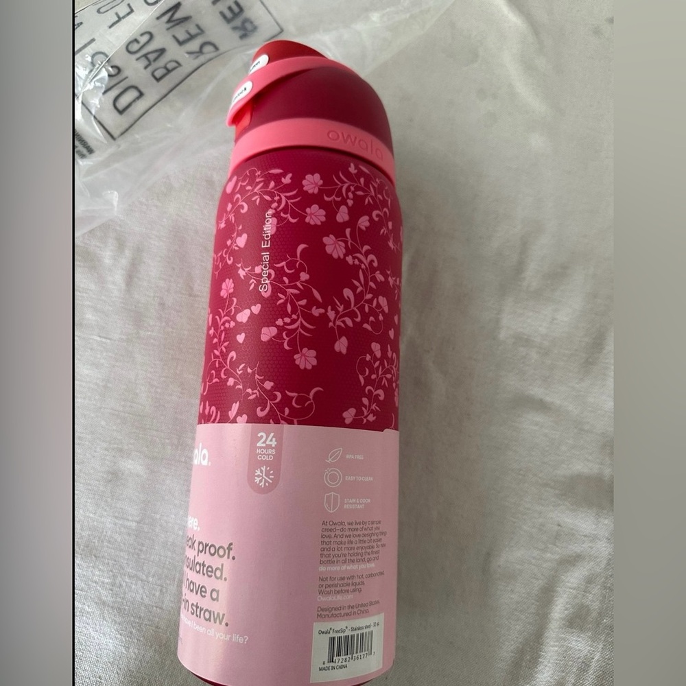 Owala Pink Floral Water Bottle